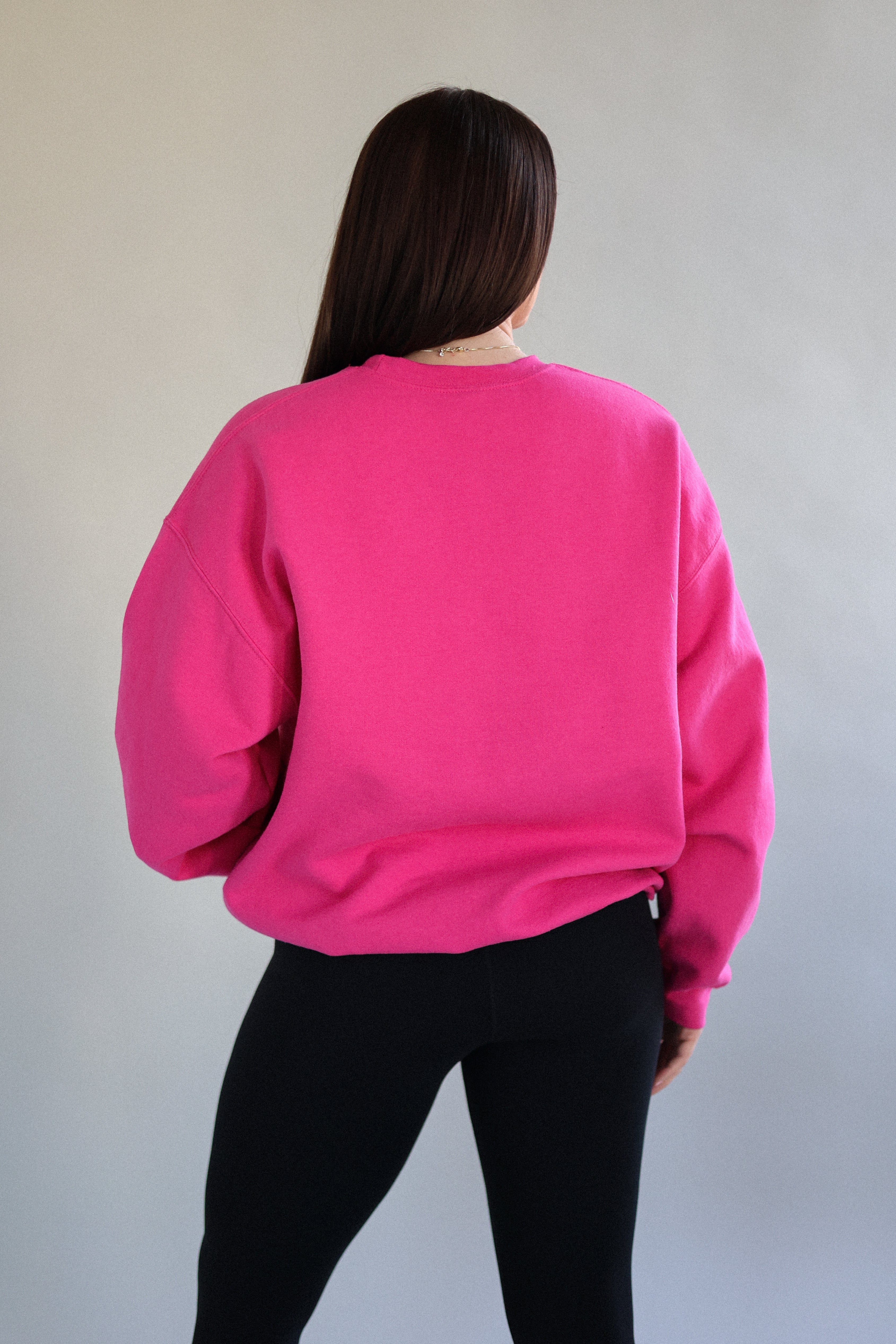 smut life. oversized crewneck in main character (hot pink)