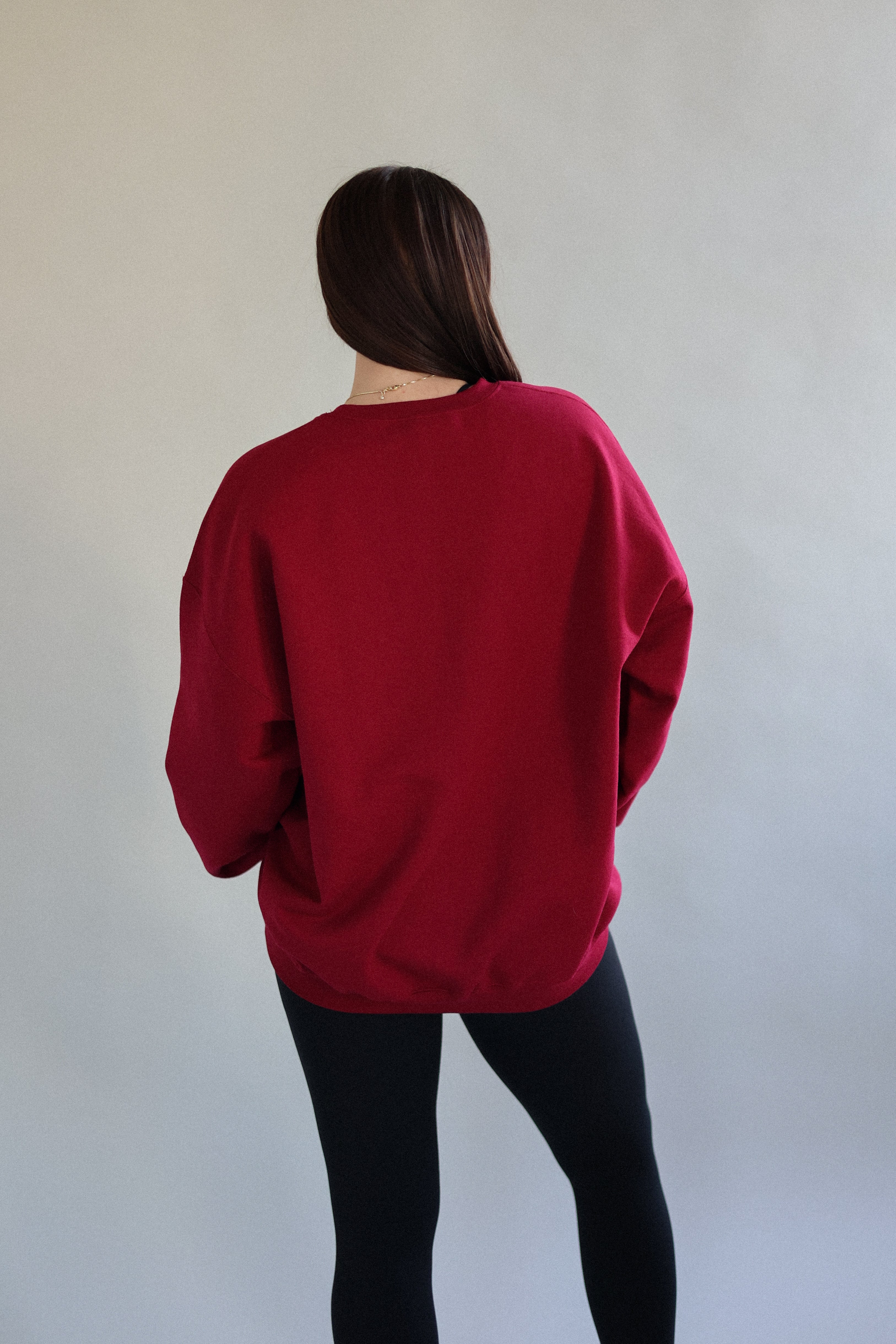 smut life. oversized crewneck in red flag (deep red)