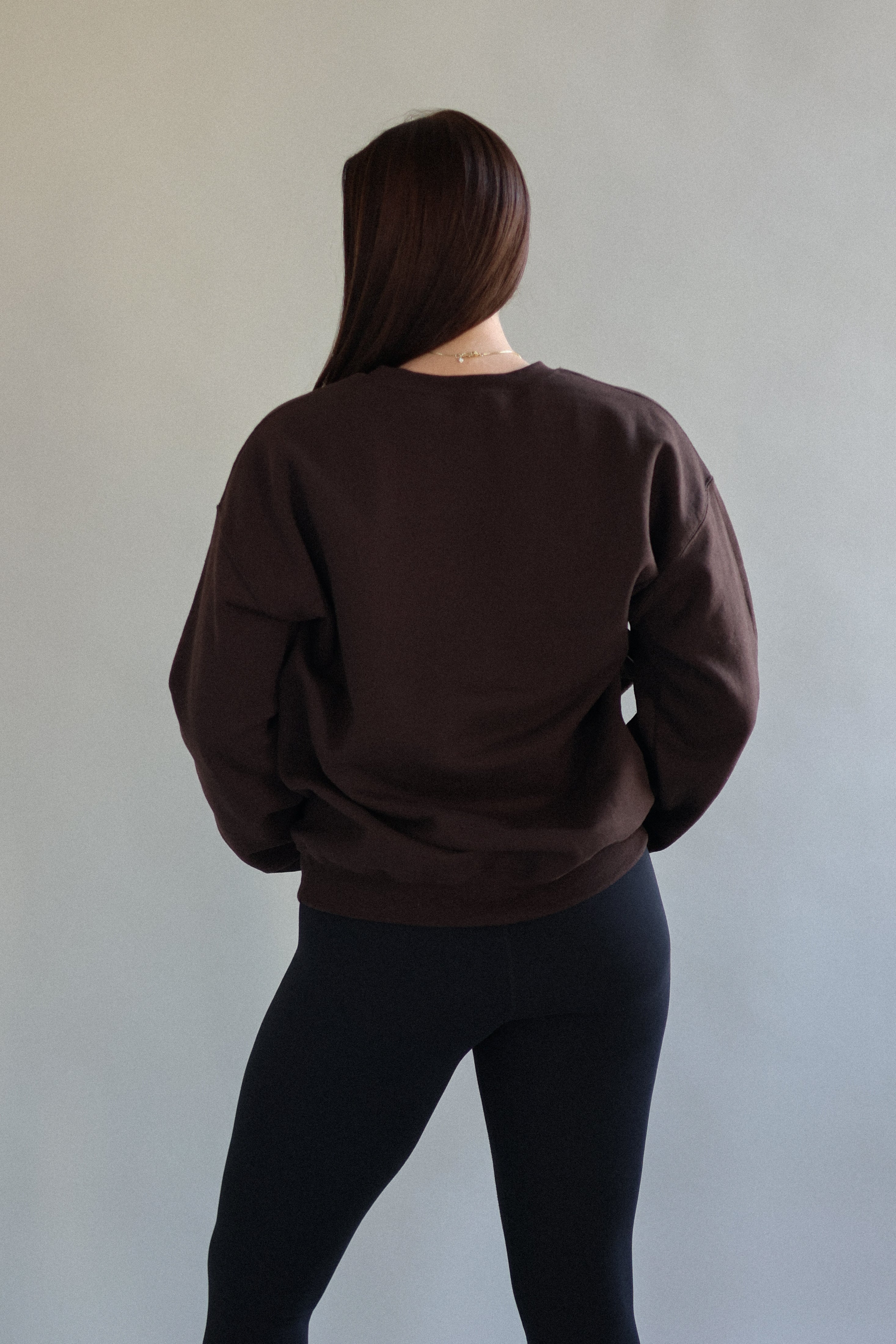 team jesus. oversized crewneck in dark romance (dark chocolate)