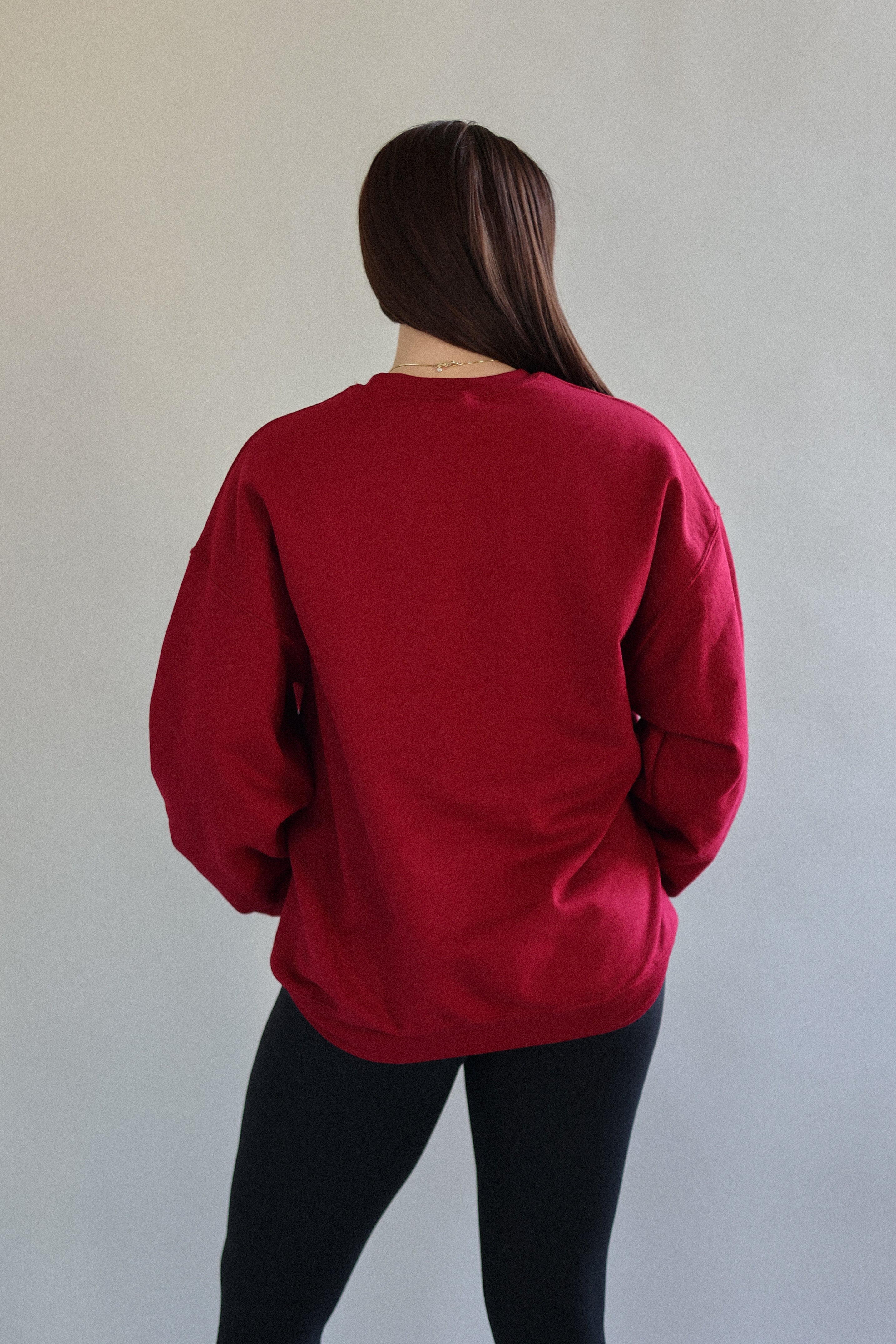 team jesus. oversized crewneck in red flag (deep red)